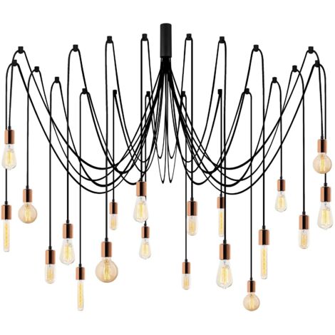 Suspension araignée 20 lampes Laterna D246cm Métal Or rose