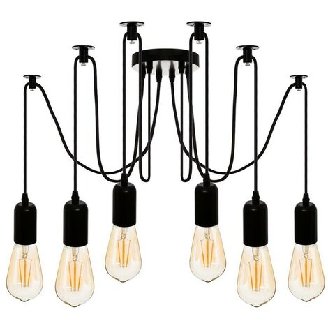 Suspension araignée 6 ampoules