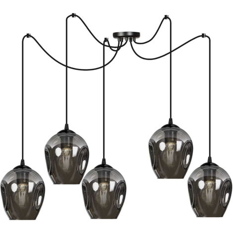 Suspension araignée Emibig LEVEL 5xE27 noir graphite