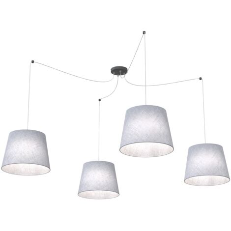 Suspension araignée minimaliste grise 4xE27 15W Ascot