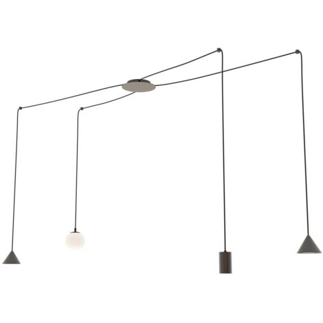 Suspension araignée noire réglable FUJI 4L 200cm Emibig