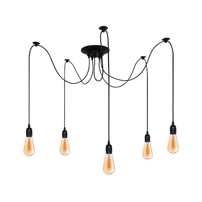 Edo Solutions - Suspension aranea 5xE27 noir EDO777188