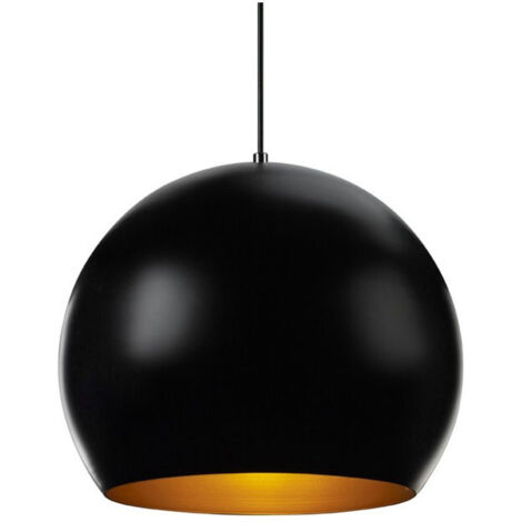 Suspension architecturale sphere en métal doré noire Ø 350mm pour lampe E27 230V (non incl) IK04 IP20 BOWL GM