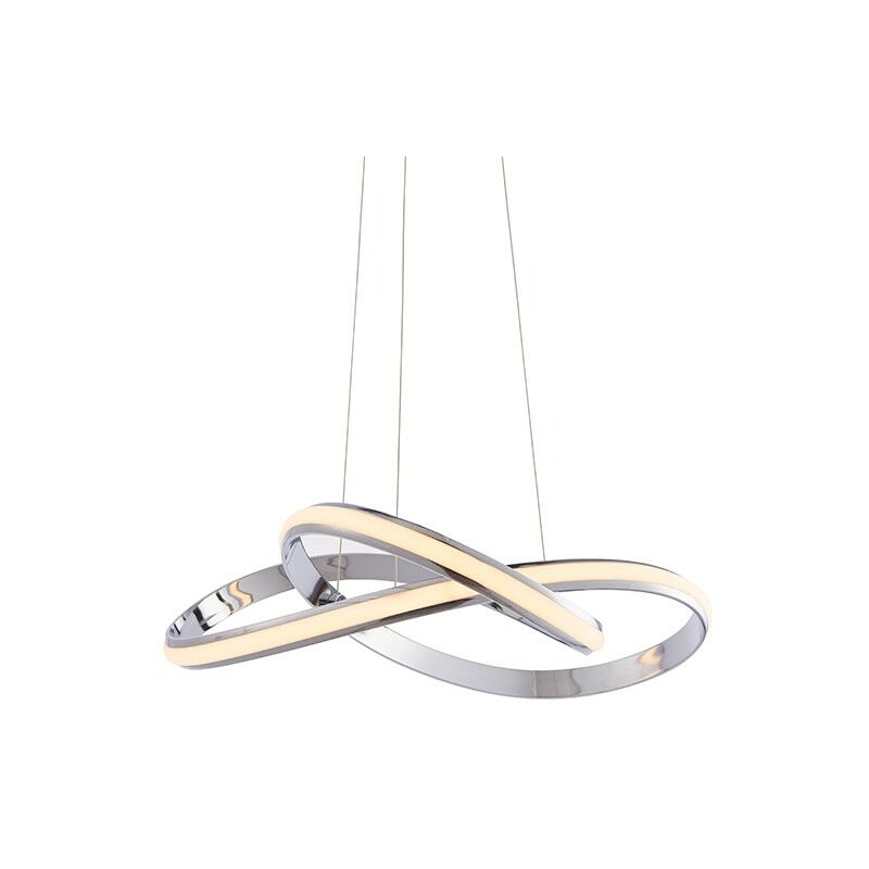 Endon Lighting - Aria - Integrated LED Pendant Chrome Effect Plate & Matt White Silicone 1 Light Dimmable IP20