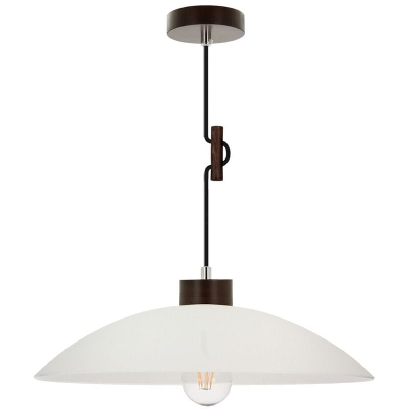 Epikasa - Suspension Arkansas, Bois, Verre, Marron, Blanc, 40x40x100 cm