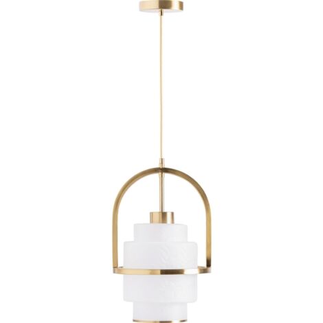 Suspension art déco en cristal blanc finition texturée élégante - Blanc cristal texturé élégant