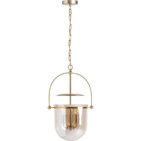 Suspension art déco en cristal marron finition texturée - Cristal marron texturé
