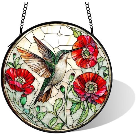 Suspension artistique en vitrail intérieur, diamètre: 15 cm