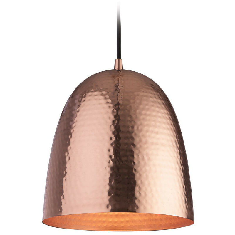 Firstlight Assam - Luminaire suspendu à 1 dôme en cuivre, cuivre mat à l'intérieur, E27