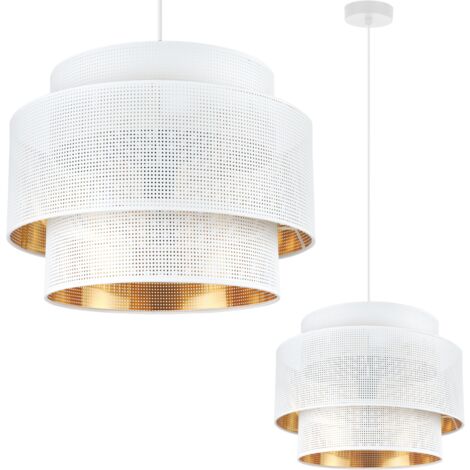 SUSPENSION ASTI TRIO BLANC-OR 40CM MAILLE-MAILLE