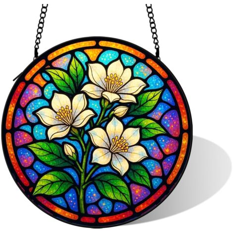 Suspension attrape-soleil en verre, diamètre: 9 cm