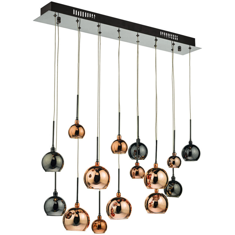 DAR LIGHTING Suspension Aurelia chrome noir poli et multicouleur