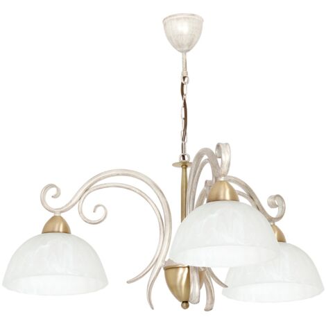 Suspension Aurora crème 3 globes verre E27 Luminex