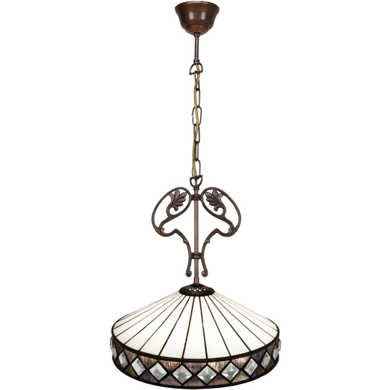 Lampe à suspension avec ornement en fonte Série Tiffany Ilumina D-30cm