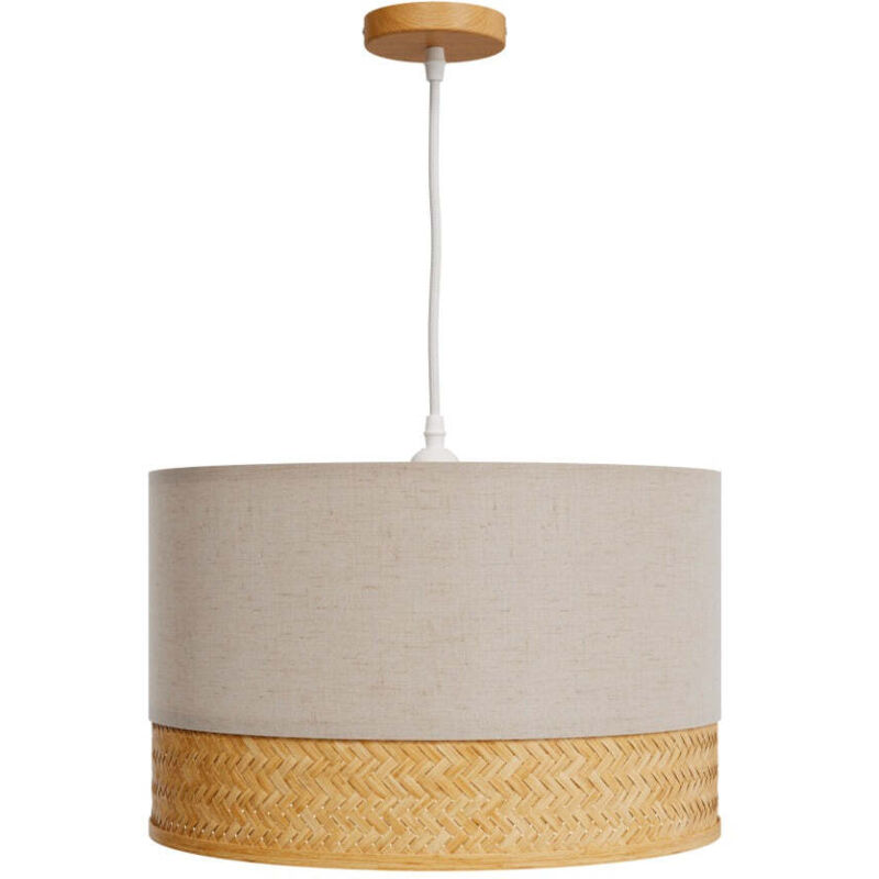 Rendez-vous Déco - Suspension en bambou naturel, papier et métal D40 cm - baikal Rendez-vous Déco - Suspension en bambou naturel, papier et métal D40 cm - baikal