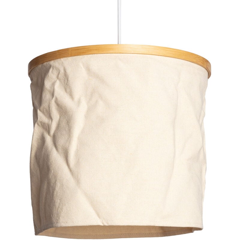 Ledkia - Suspension Bambou et Tissu Noah 350 mm