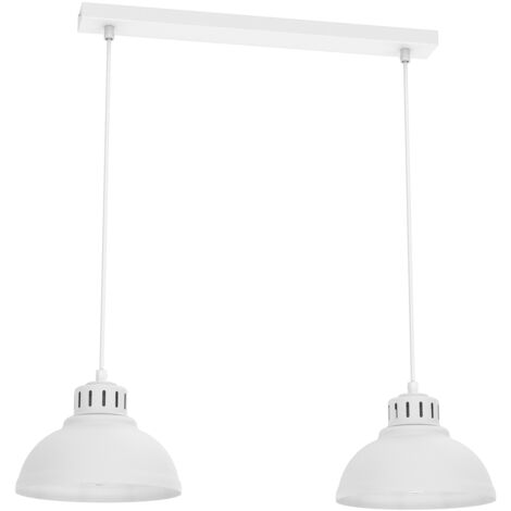 Suspension barre blanche mat 65 cm 2xE27 Sven Luminex