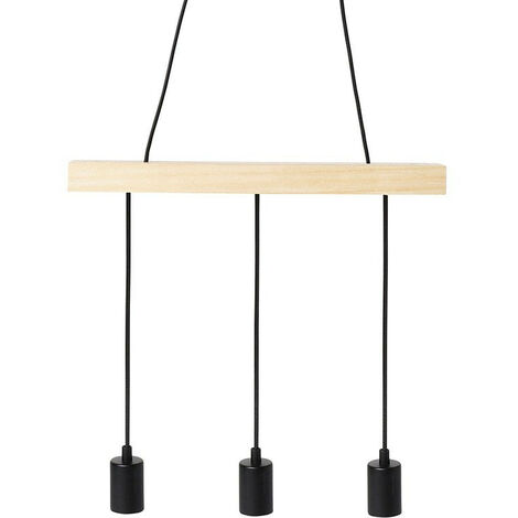Suspension barre en bois 3 cordons simples Ostaria