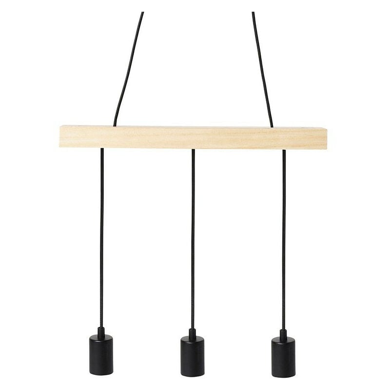 Ostaria - Suspension barre en bois 3 cordons simples