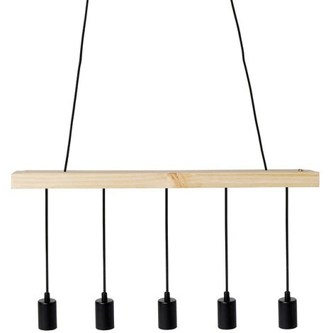 Suspension barre en bois 5 cordons simples Ostaria