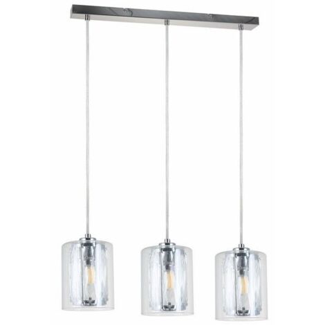 Suspension barre Reality Tesh chrome 3 lumières E14