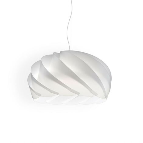 Suspensión Blanca en Metal Cromado Cm. 55x35h