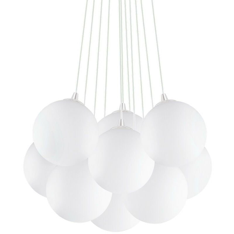 

Ideal Lux Mapa Bianco - Colgante Cluster pequeño de 11 luces, blanco, E14