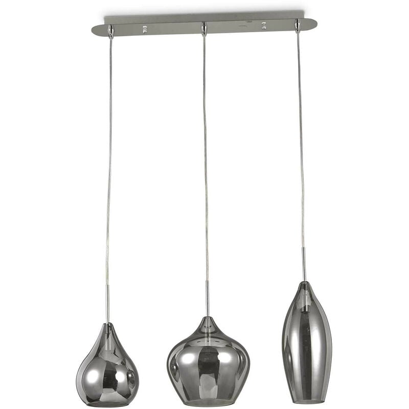 

Ideal Lux Soft - Lámpara colgante de techo de 3 luces gris claro, E14