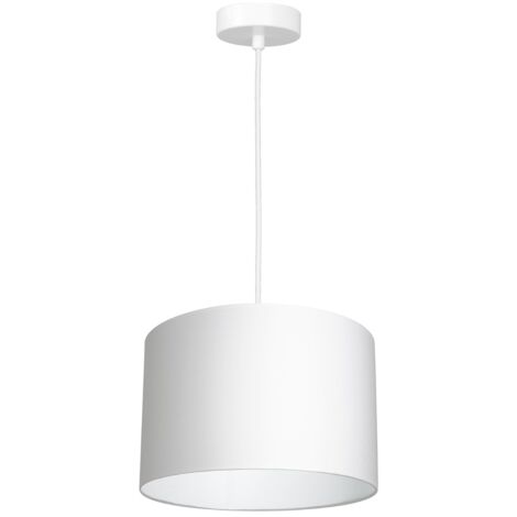 Suspension blanche abat-jour tissu Ø25 Arden E27 Luminex
