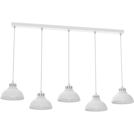 Suspension blanche barre 125 cm Sven 5xE27 Luminex