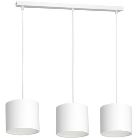 Suspension blanche barre 3 abat-jours Arden 3xE27 Luminex