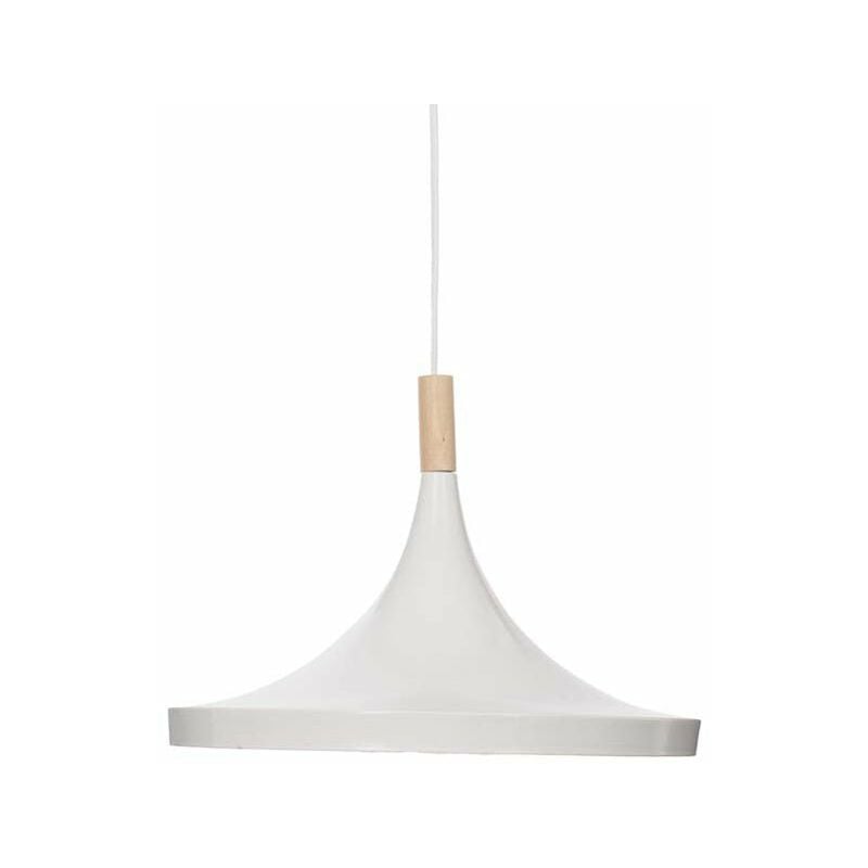 Silumen - Suspension Blanche Cône Métal et Pin 32x23cm