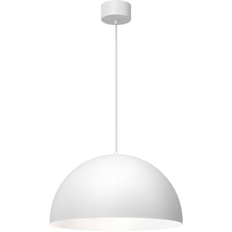 Suspension blanche dôme métal Single E27 15W Luminex