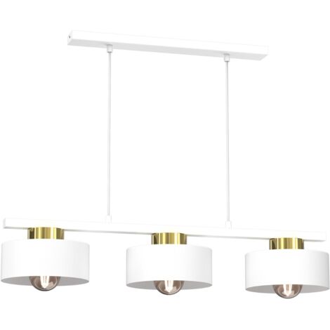 Suspension blanche/doré Marti 3 lumières E27 Luminex