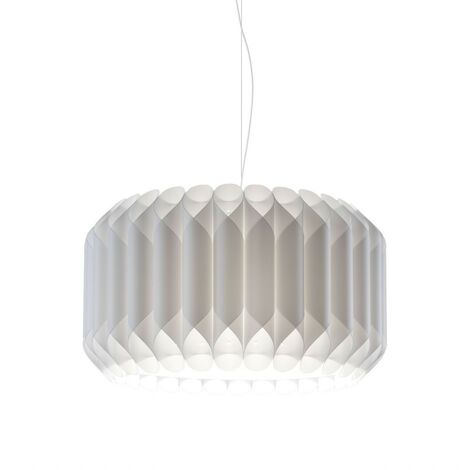 Suspension Blanche en Métal Chromé Cm. 50 x 31h