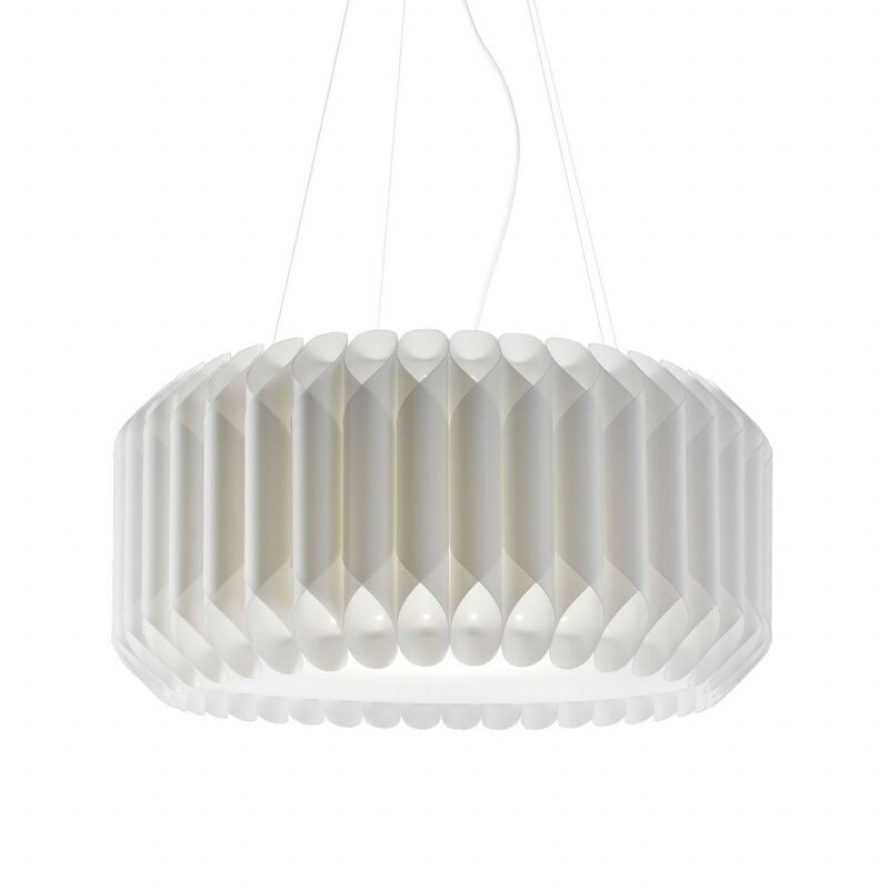 Suspension Blanche en Métal Chromé Cm. 60 x 31h