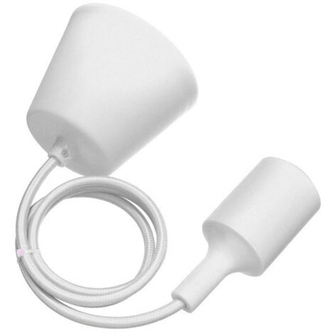 Suspension Blanche Enrobée Support De Lampe De Plafond Design Moderne E27
