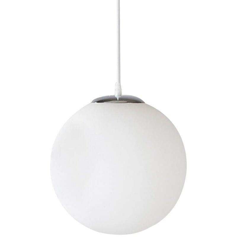 Suspension blanche Grande suspension en forme de globe en verre blanc pour salle à manger, cuisine, porche, hall d'entrée ou restaurant (15 cm)