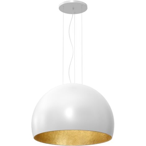 Suspension blanche intérieur or Ø80 Compo E27 Luminex