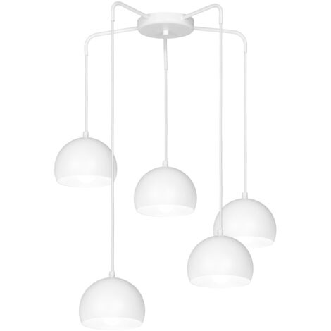 Suspension blanche mate Sool 5 lumières E27 Luminex