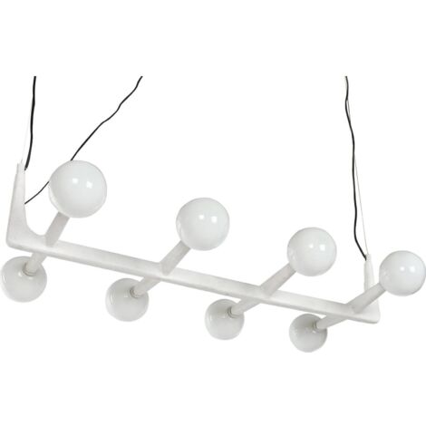 Suspension blanche moderne en métal et verre style boule - blanc mat opalin