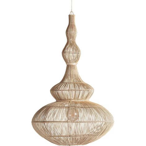 Suspension bohème chic en rotin naturel - Brun naturel ethnique chic