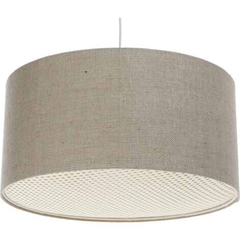 Suspension bohème élégante en chanvre naturel et rotin tressé - Ø 60 cm - H30 cm