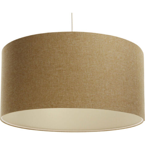 Suspension boho élégant en tissu crème hauteur ajustable - Ø 60 cm - H30 cm