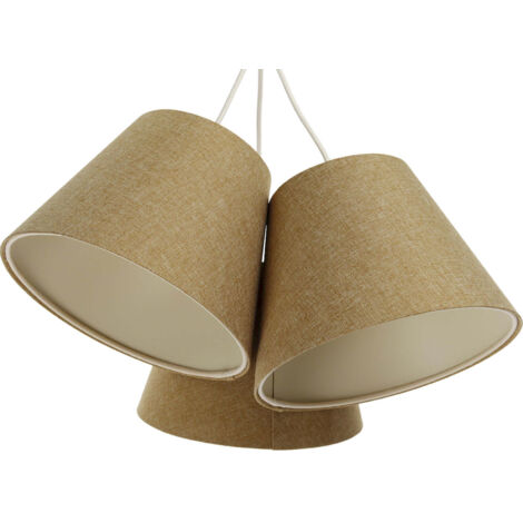 Suspension boho élégant tissu crème ajustable ambiance chaleureuse - Beige sable et crème doux