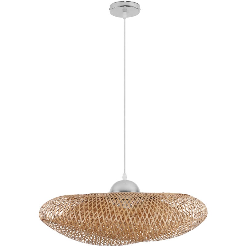 Lampe de plafond en bambou - Lampe suspendue au stile Boho Bali - Sam Bois naturel