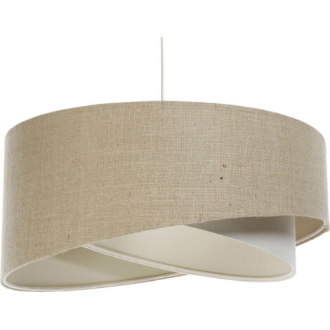 Suspension boho en lin et chanvre ambiance chaleureuse - Ø 60 cm - H25 cm