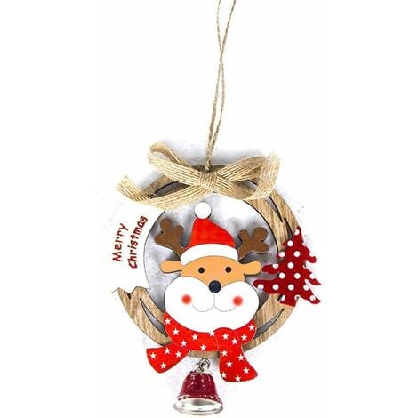 Suspension Bois Decoration Noel Arbre de Noël Embellissements en Bois Artisanat Ornement de Sapin de Noël