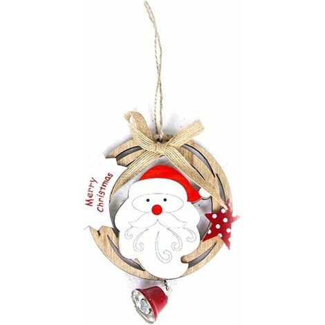 Suspension Bois Decoration Noel Arbre de Noël Embellissements en Bois Artisanat Ornement de Sapin de Noël