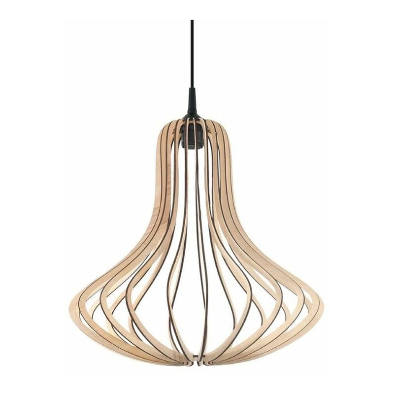 Silumen - Suspension Bois Forme Poire pour Ampoule E27